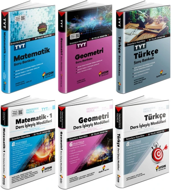 Aydın 2024 Tyt Matematik + Geometri + Türkçe Soru + Ders İşleyiş Seti 6 Kitap ürün görseli