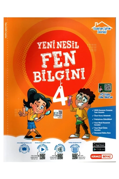 Kırmızı Beyaz 4. Sınıf Fen Bilgini Konu Özetli Soru Bankası