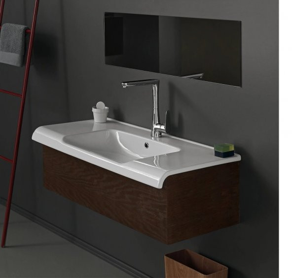 Turkuaz Cerastyle Anova Etajer Uyumlu Lavabo 80x50 cm - 2