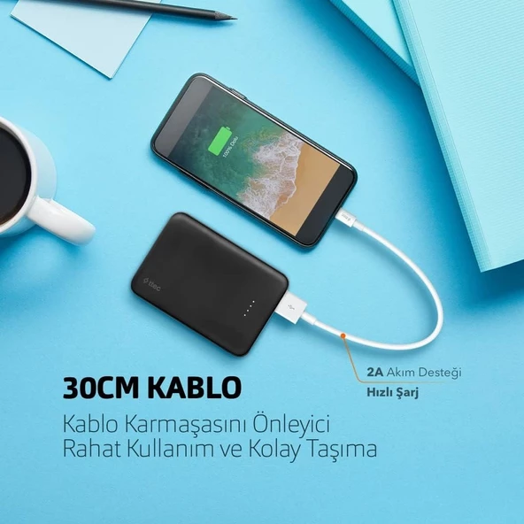 Ttec Mini Cable 30 cm Lightning Data ve Şarj Kısa Kablo Beyaz 2DK7512B - Resim 2