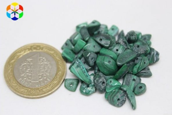 Delikli Malakit Taşı Mini Boy 50 adet ürün görseli