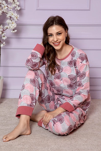 Nisanca İçi Polar Kışlık Kadın Pijama Takımı Şardonlu Pijama