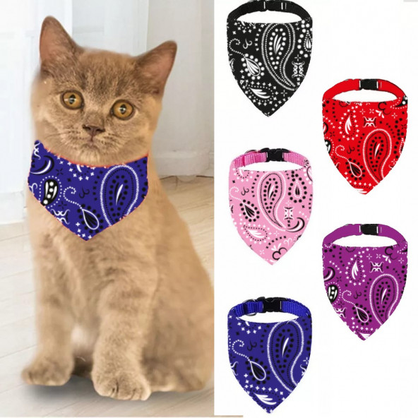 TİNEKE EVCİL HAYVAN KEDİ BOYUN TASMASI YAKALIK ÖNLÜK FULAR NO 220 MAVİ