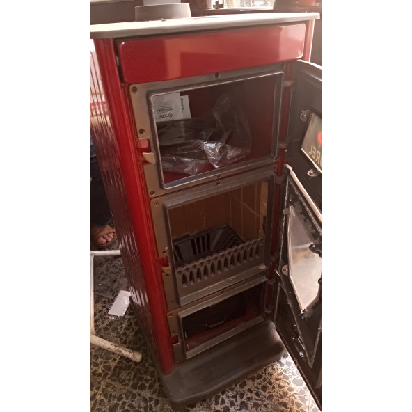 Sürel 5111 dört köşe kuzine şömine soba tuğlalı odun kömür sobası fırınlı - 3