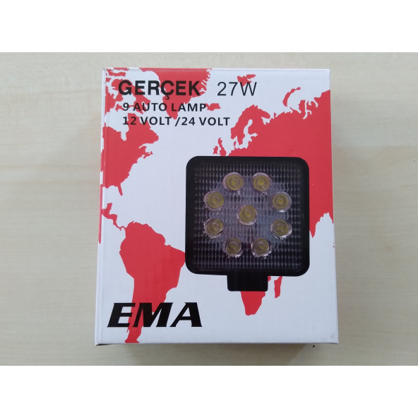 EMA SİS FARI KARE BEYAZ LED 27W 9 LED (METAL GÖVDE) ÜNİVERSAL SİS LAMBASI'' OFF ROAD'' PROJEKTÖR - 2