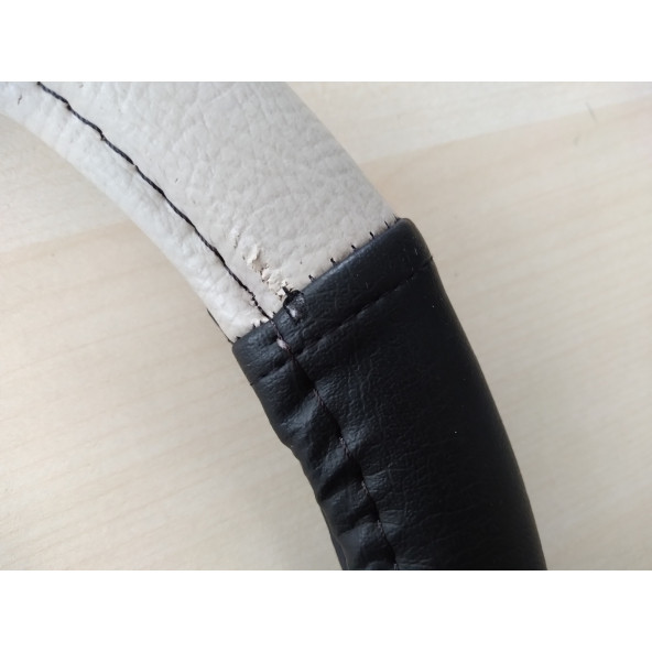 DİREKSİYON KILIFI GEÇMELİ DERİ (AÇIK GRİ-SİYAH) (AÇIKLAMAYI OKUYUN) TÜM ARAÇLARA UYUMLU - 2