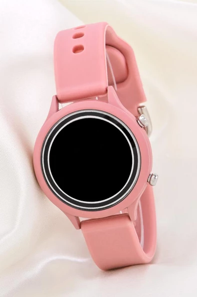 Koyu Pembe Silikon Kordonlu Led Watch Genç Kız Kadın Kol Saati ST-304168 - Resim 4