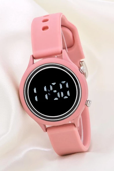 Koyu Pembe Silikon Kordonlu Led Watch Genç Kız Kadın Kol Saati ST-304168 ürün görseli 1