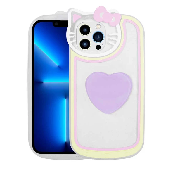 Vendas iPhone 12 Pro Kedi Serisi Pop Soketli Kedi Figürlü Şirin Sevimli Tasarım Kılıf - 4