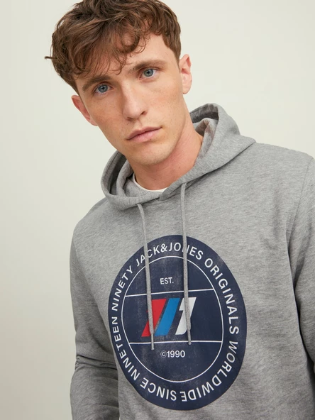 JACK JONES Erkek Kapüşonlu Sweatshirt 12216046 - 7