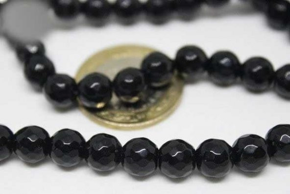 Onix (Oniks) Taşı Faset Kesim Parlak Dizi 8mm - Resim 2