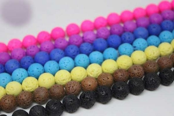 Lav Taşı Siyah Renkli Dizi 10mm - Resim 3