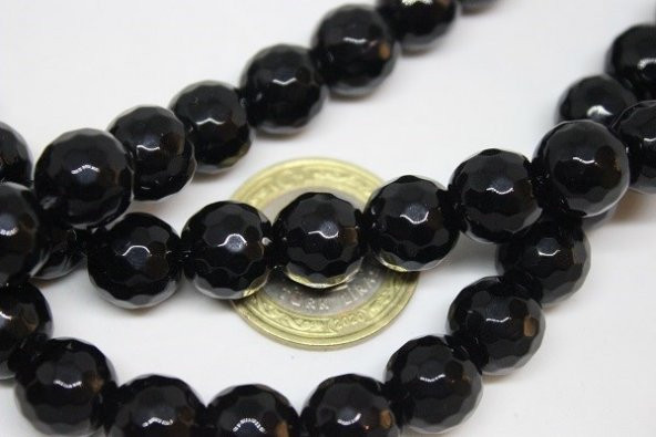 Onix (Oniks) Taşı Faset Kesim Parlak 12mm/3 Adet - Resim 2