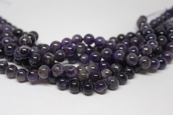 Ametist Taşı Koyu Renk 10mm/2 adet - Resim 4