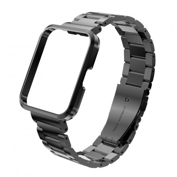 KNY Xiaomi Mi Watch Lite  2 İçin Klasik Model Metal Kordon-Kayış Siyah