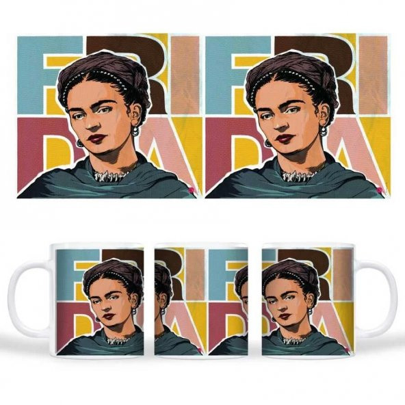 Frida Kahlo Kupa Bardak Renkli