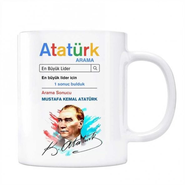 Atatürk Fotoğraflı Google Arama Motoru Kupa Bardak