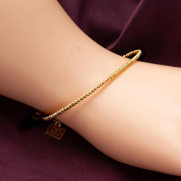 Sıralı Dizili Toplu 14 Ayar Altın Bilezik - Resim 2