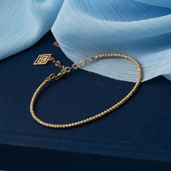 Sıralı Dizili Toplu 14 Ayar Altın Bilezik - Resim 3