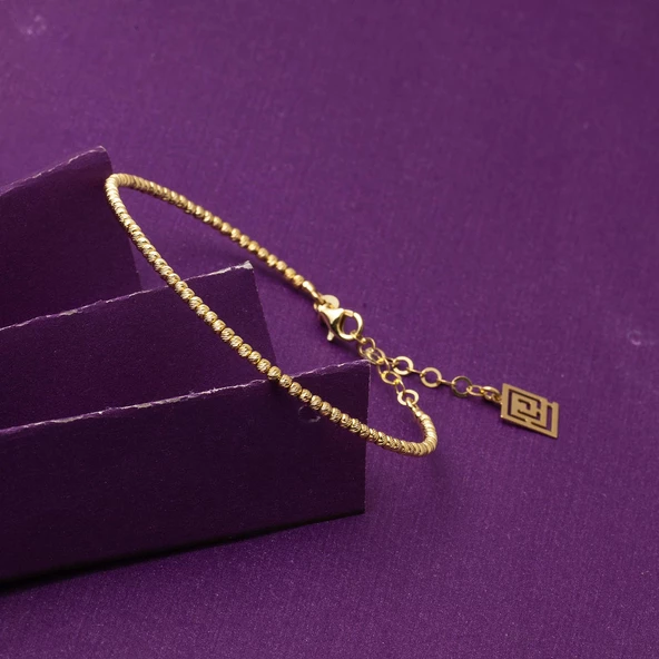 Sıralı Dizili Toplu 14 Ayar Altın Bilezik - Resim 4