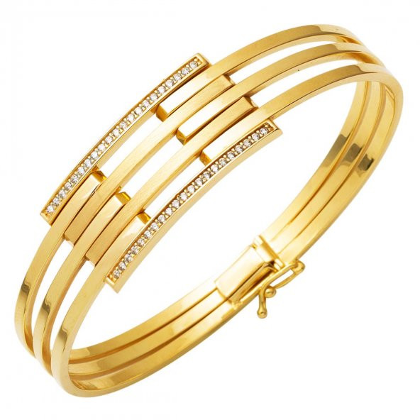 3 Sıra Kollu Altın Kaburga Bilezik ürün görseli 1