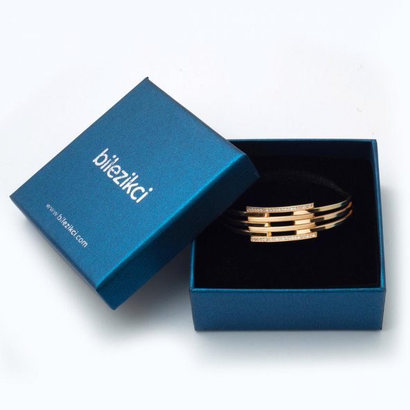 3 Sıra Kollu Altın Kaburga Bilezik - Resim 5