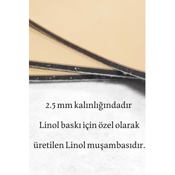 Linol Tabaka Linol Muşamba Levha 2.5 mm 50x70 cm - 3
