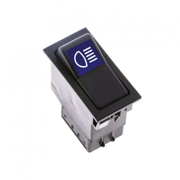 Universal Uzun Far Düğmesi Anahtarı 3 Pin Rocker Switch - Ampullü 24V