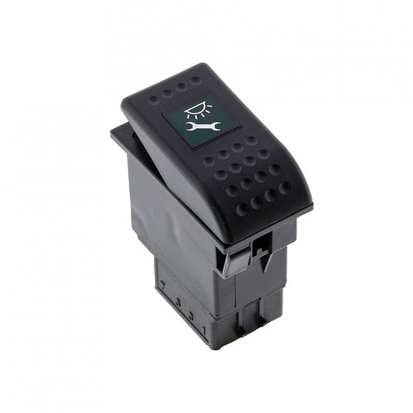Universal Işık Ayar Düğmesi Anahtarı 2 Pin Rocker Switch Buton - Ampullü 12V