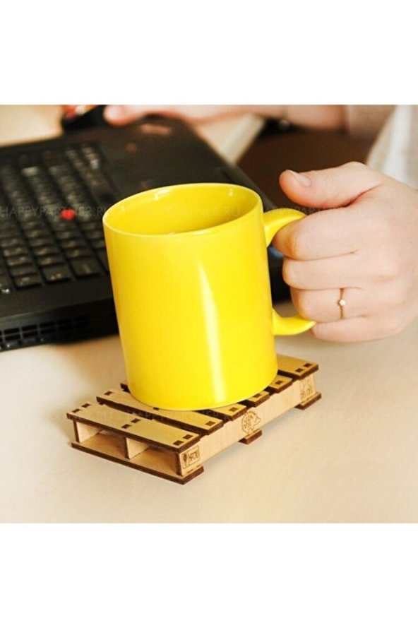 3d Lazer Kesim Palet Şeklinde Ahşap Mdf Bardak Altlığı - 2