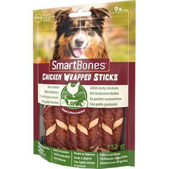 Smart Bones Tavuk Sargılı Stick Mini Köpek Ödülü 9 Adet 112 gr