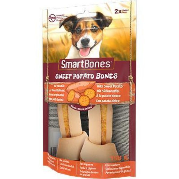 Smart Bones Tatlı Patatesli Medium Kemik Köpek Ödülü 2li