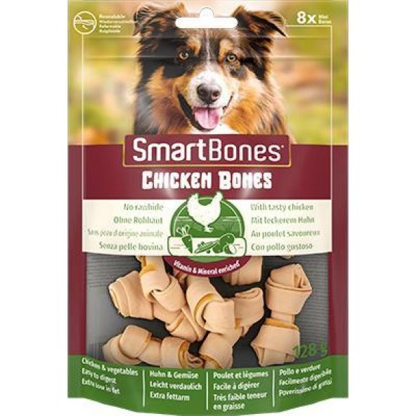 Smart Bones Tavuklu Düğüm Köpek Ödül Kemiği Mini 8 Adet 128 Gr