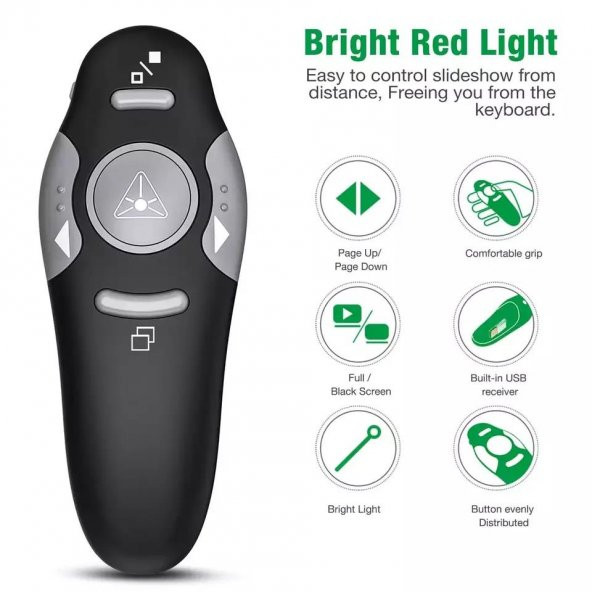PrimeX PX-4545 Profesyonel Usb Kablosuz Projeksiyon Sunum Kumandası - 6