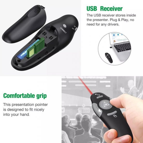 PrimeX PX-4545 Profesyonel Usb Kablosuz Projeksiyon Sunum Kumandası - 7