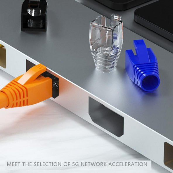 PrimeX PX-CAT7100 Şeffaf Cat7 RJ45 Koruma Kılıfı CAT7 Cover 100 Adet - 2