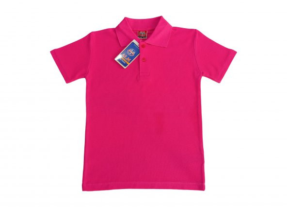 Polo Yaka Tişört Alm Kısa Kol 6-16 Yaş Çocuk Şeker Pembesi Okul Tişört/t-shirt