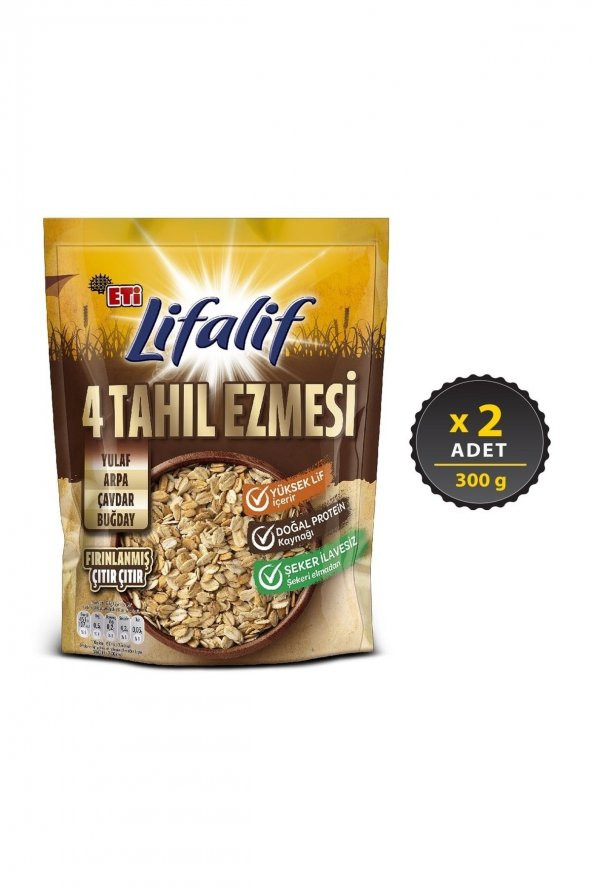 Eti Lifalif 4 Tahıl Ezmesi 300 G X 2 Adet