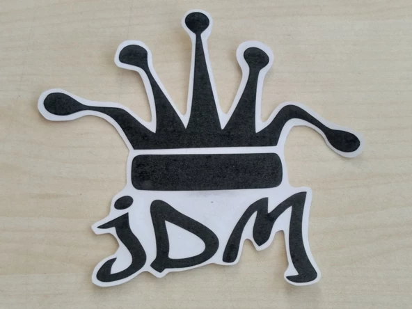 JDM KRAL TACI STİCKER SİYAH 11x9cm - King STİCKER, JDM KRAL TACI ETİKETİ, JDM TAÇ ÇIKARTMASI ürün görseli