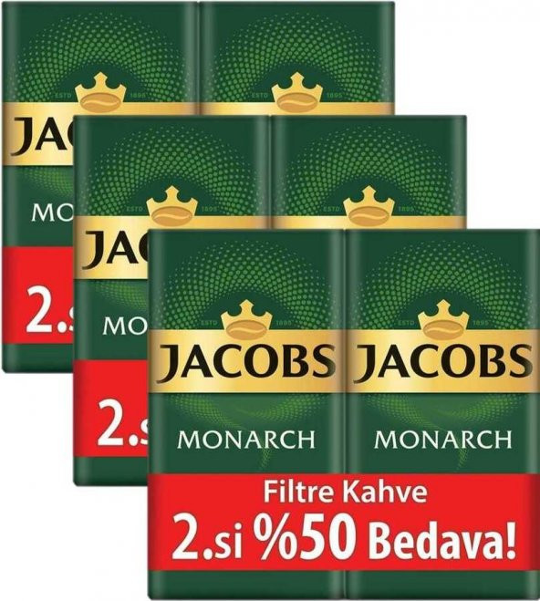 Jacobs Monarch Filtre Kahve 2 x 500 gr (3lü Set) 3Kg