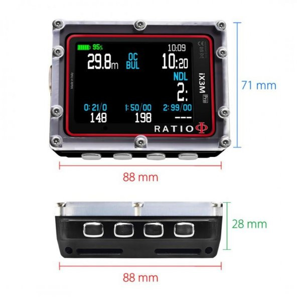 RATIO Dalış Bilgisayarı IX3M Tech+ Pro Edition, Siyah - 2