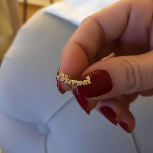 14 Ayar Altın İsimli Çift Küpe - Resim 2