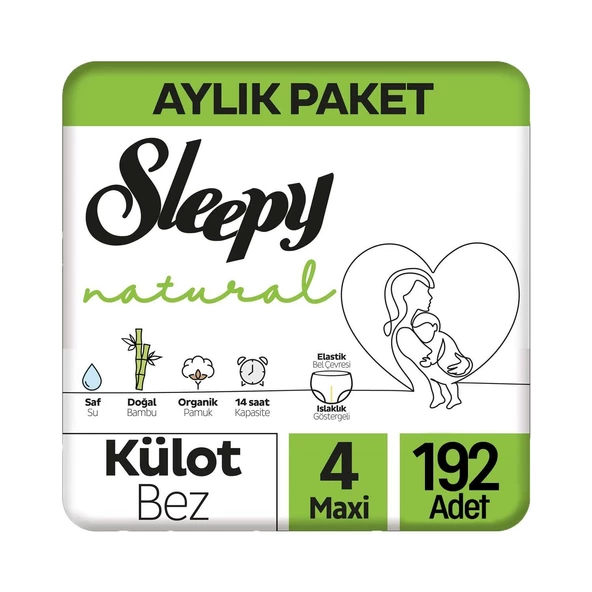 Sleepy Natural 4 Numara Maxi 192'li Külot Bez