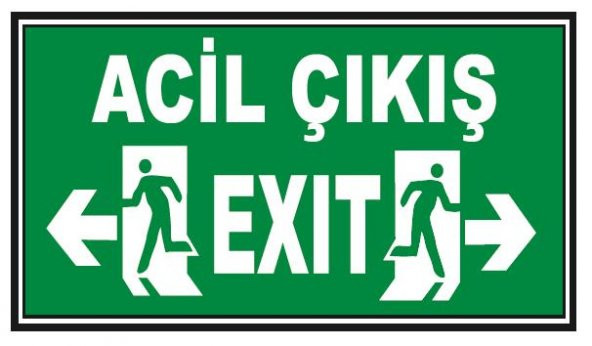 5 Adet Fosforlu Acil Çıkış - Exit Levhası  - Fotolümenli