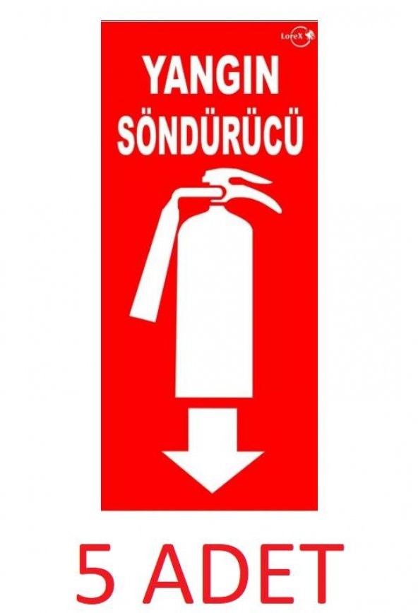 5 Adet Fosforlu Yangın Tüpü Söndürme Cihazı Levhası - 3