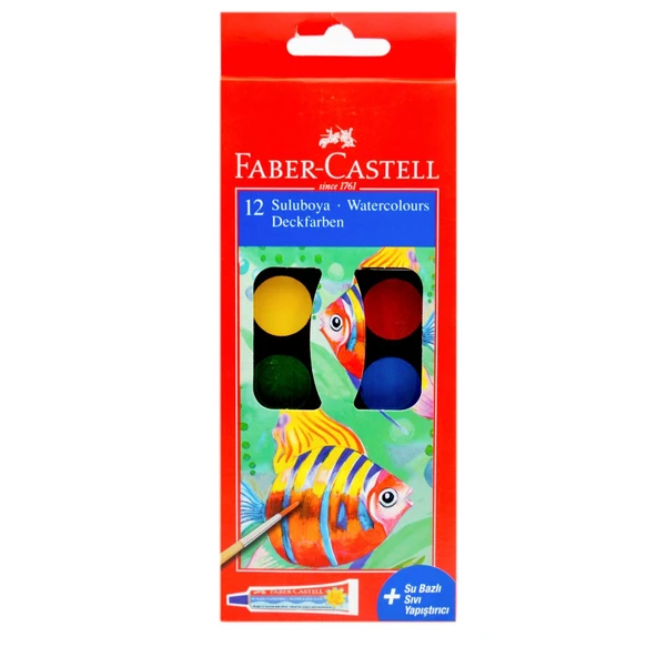 Faber Castell 4 lü Boyama Seti 12 li Kuru + Keçeli + Pastel + Sulu Boya + Sıvı Yapıştırıcı - 2