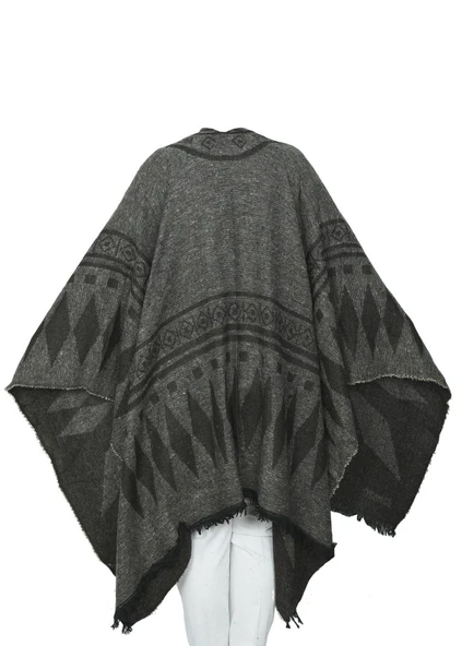 Koyu Gri Renk Baklava Desen Panço - 11