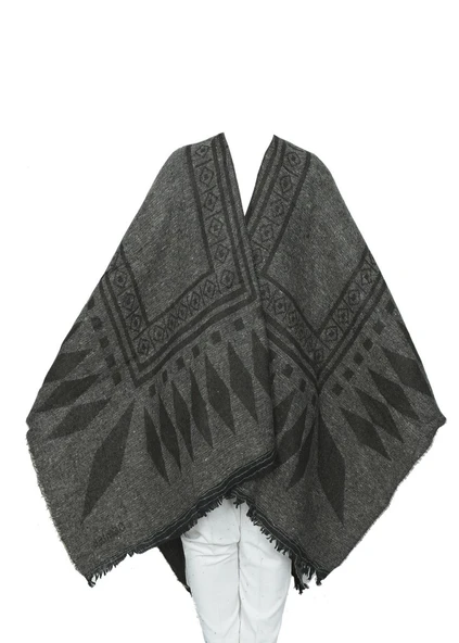 Koyu Gri Renk Baklava Desen Panço - 10