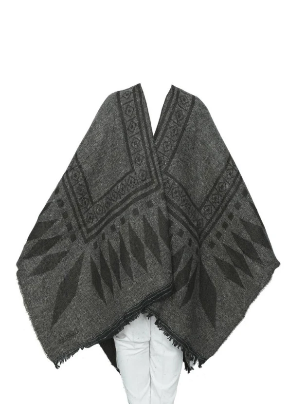 Koyu Gri Renk Baklava Desen Panço - 7