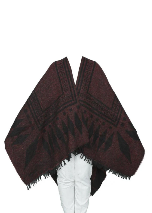 Bordo Renk Baklava Desen Panço - 8